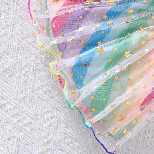 Image of Toddler Girls Suit Outfits 2 Piece Skirt Set Unicorn Ruffle T-Shirt and Rainbow Star Tutu Skirts for Big Kid Sizes 2-7T