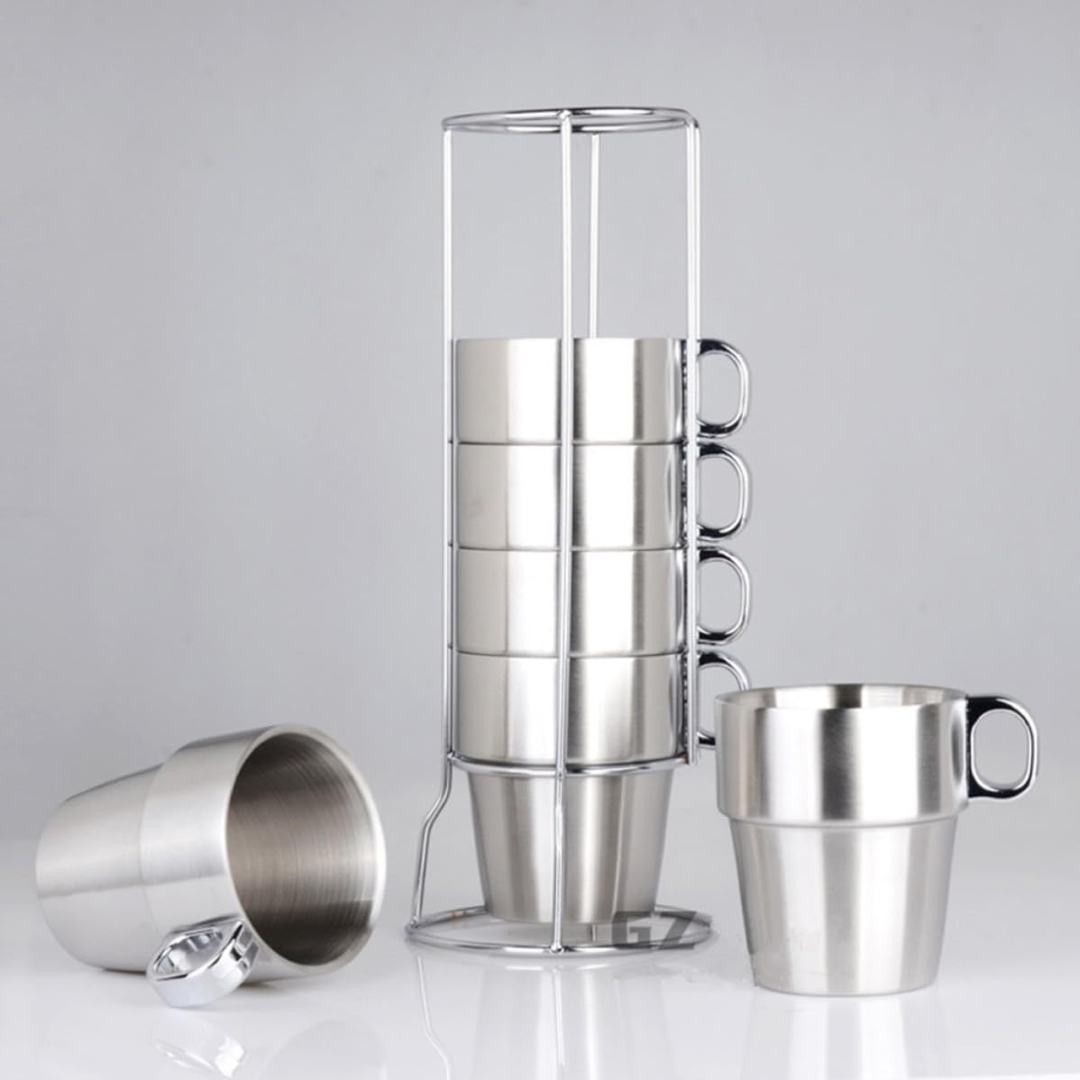 6 Stück Edelstahl Trinkbecher aus Robustem Edelstahl Stapelbar und Isoliert für Outdoor Partys und Vielseitige Nutzung