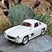 TGRCM-CZ 1955 300sl Vintage Car Toy, 1/32 Toy Car with Sound and Light Function, Children's Toy Model with Pullback Function, Collector's Quality Model Car, Gift for Children (White)