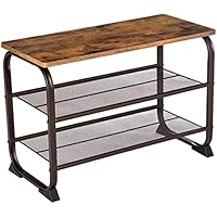 Vasagle 3-Tier Storage Shelf Shoe Bench Rack with Steel Frame (26