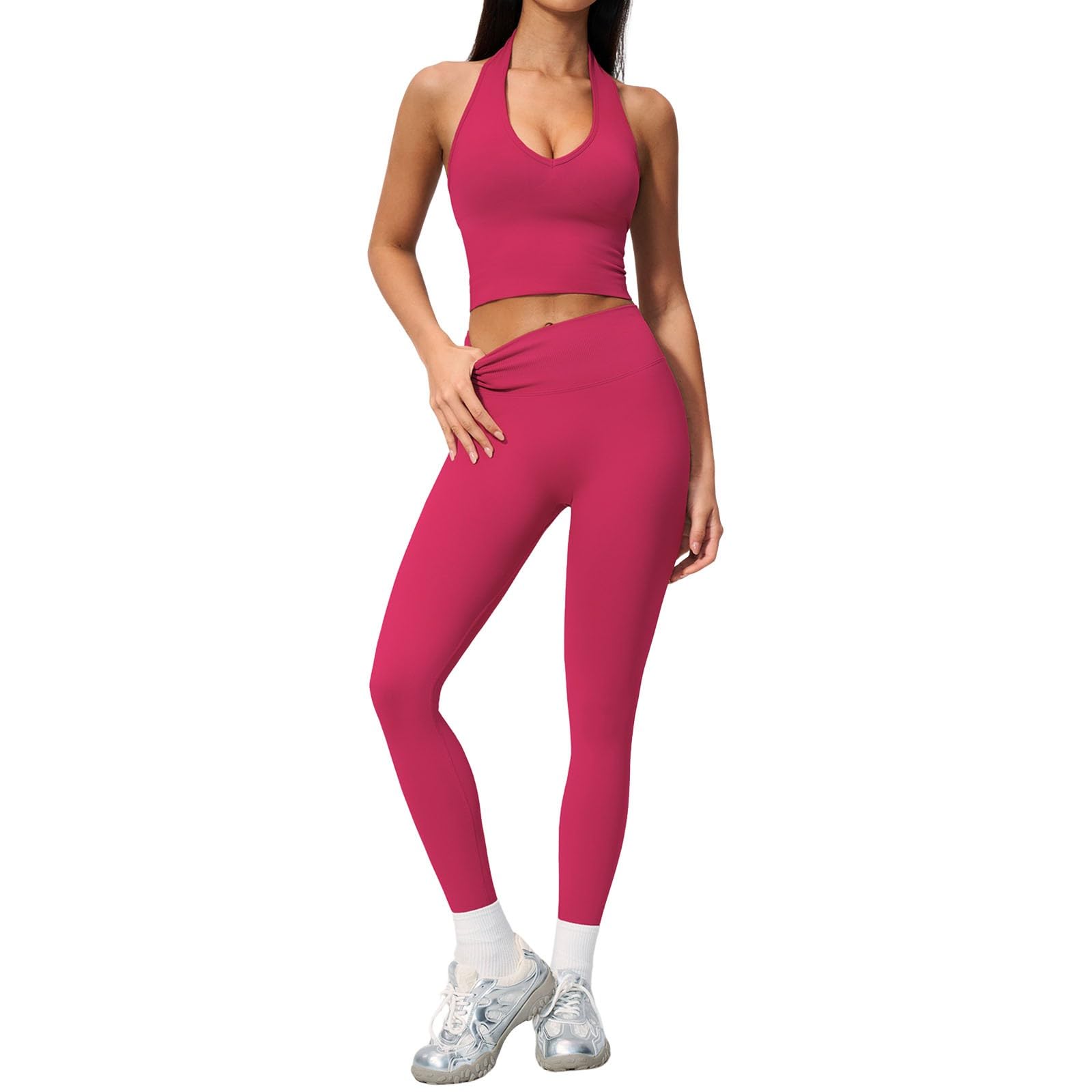 Abbigliamento Yoga Senza Cuciture con Schiena Scoperta, Altamente Elasticizzato, con Supporto per i Fianchi, Non Trasparente, Ideale per la Corsa e l'allenamento.