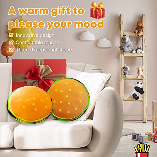 Image of 15.7 inch Hamburger Plush Cheeseburger Pillow Stuffed Food Cushion