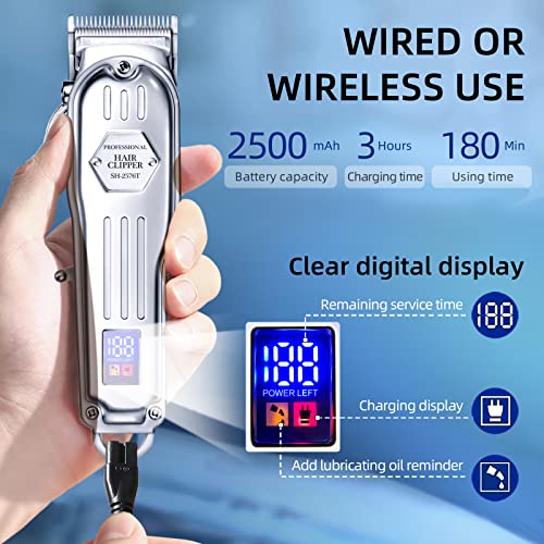 Kikido Hair Clippers Professional Cordless For Men, Barber Clippers For Hair Cutting Kit, Wireless Lcd Display Hair Trimmers Set, Rechargeable Haircut Machine For Family #TOP3