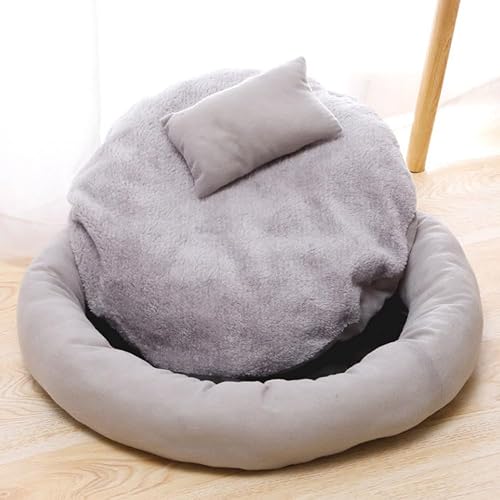 Miniatura 6 de Cama redonda para mascotas con forma de dona para gatos y perros, cama lavable para mascotas pequeñas de 10 pulgadas, antiansiedad, cama redonda de