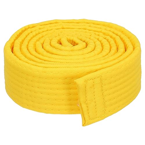 PATIKIL Cinturón de Ranking de Taekwondo 4cm x 1.6m, Poliéster Marciales Artes Judo Karate Cinturón para Entrenador Enseñanza Práctica, Amarillo