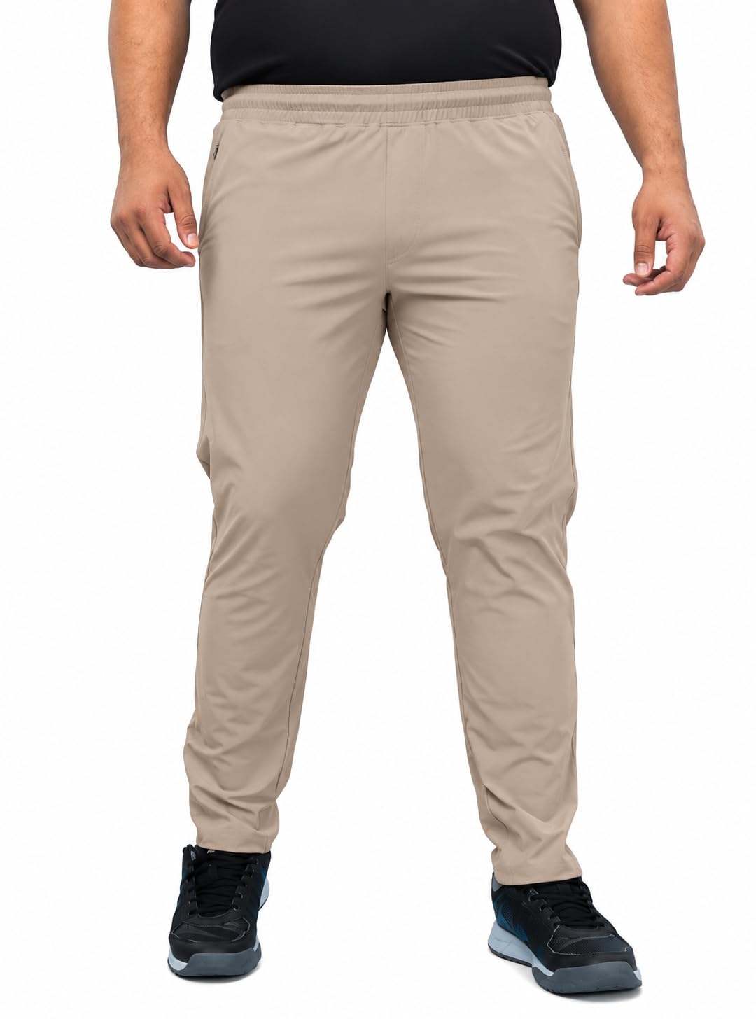 TECHNOSPORT Men's Solid Relaxed Fit Track Pants DURACOOL+ Quick Dry Polyester Elasticated Drawstring with Zip Pockets for Gym Running Workout-picture-10