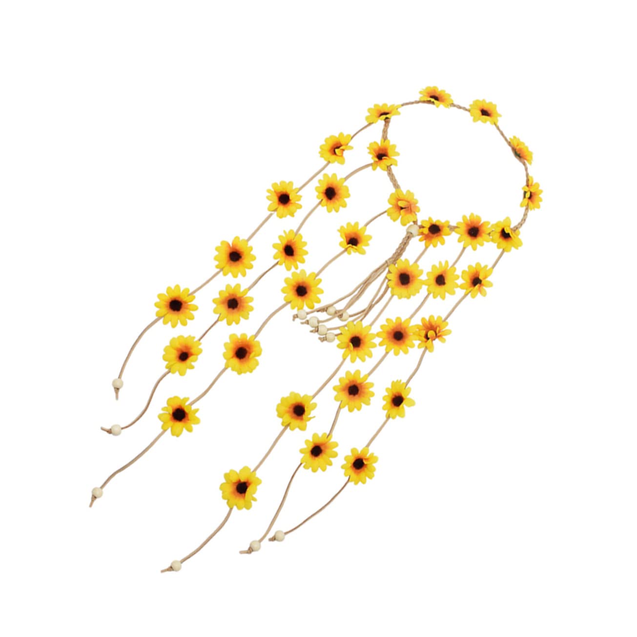 FRCOLOR Bandeau Tournesol Avec Pompons Floraux Accessoire Pour Cheveux à Fleurs Pour Plage Et Vacances