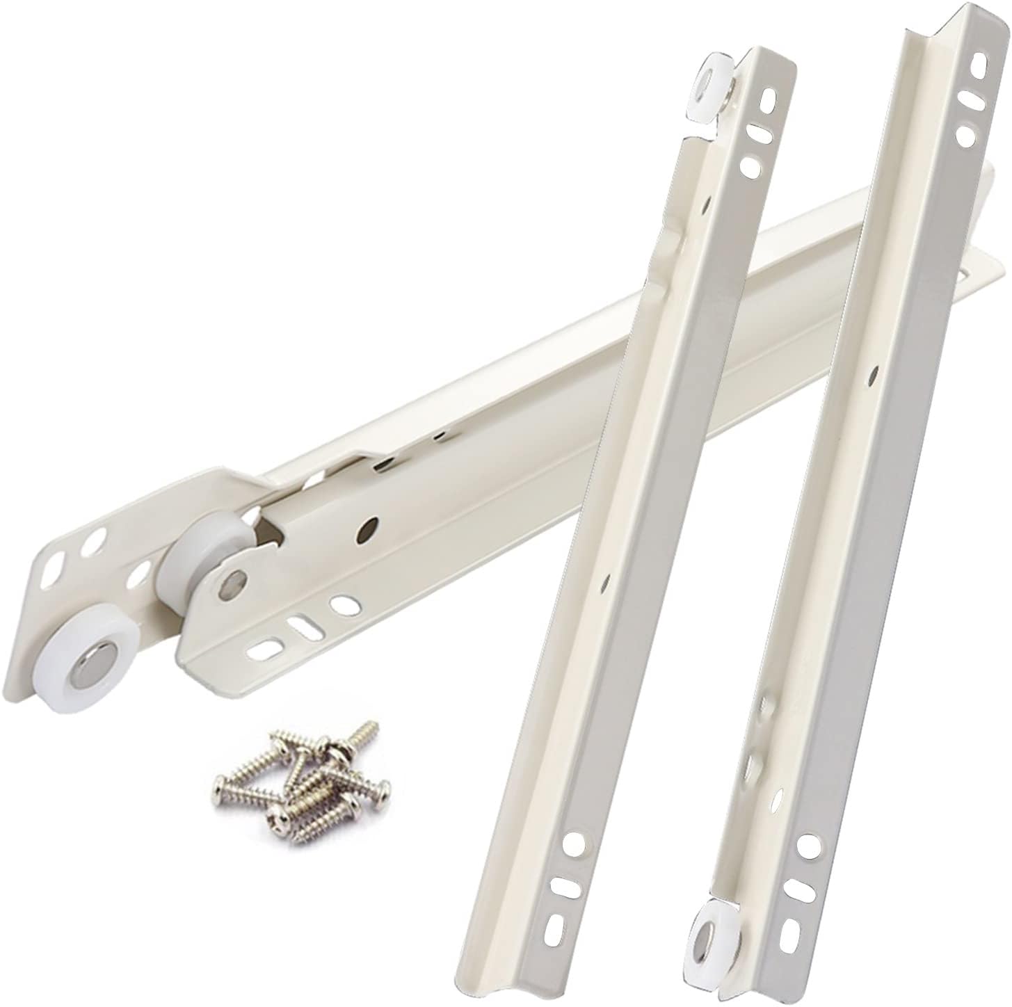 Heavy Duty 18-Inch Drawer Slides, Full Extension Cabinet Runners, Bottom/Side-Mounted Guide Rails for Dressers & Kitchens - 1 Pair