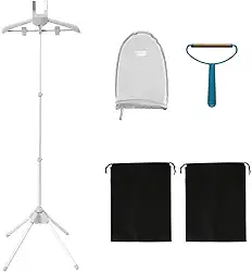 Suporte para vaporizador de roupas, cabide para vaporizador de roupas com tábua de passar e barbeador, vaporizador de roupas ajustável, suporte portátil dobrável para roupas para calças jeans e