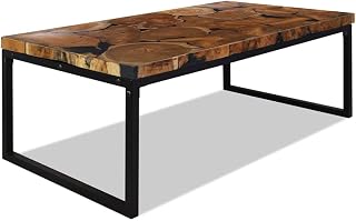 Couchtisch aus Teakholz und Harz, 110x60x40 cm
