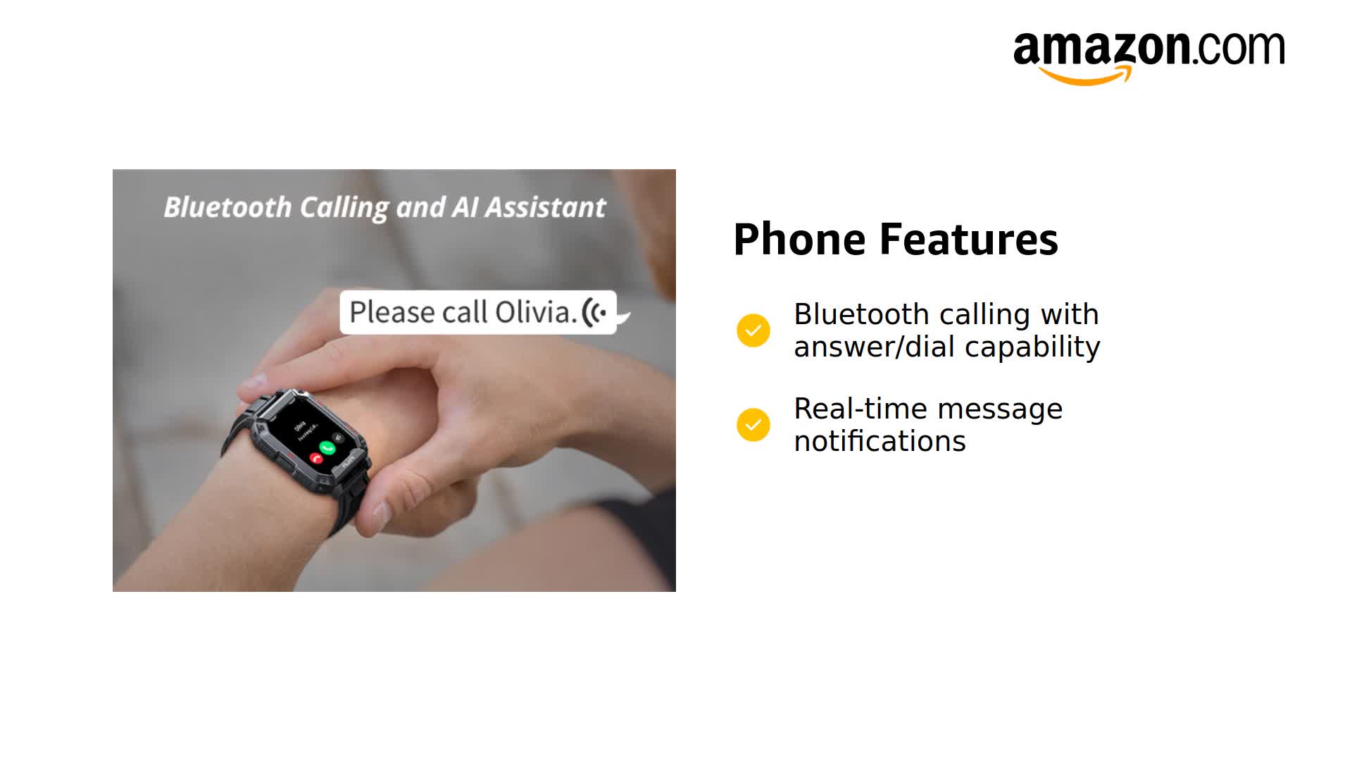 Amazon.com: ALKAI Smart Watch Rugged with 5ATM Waterproof