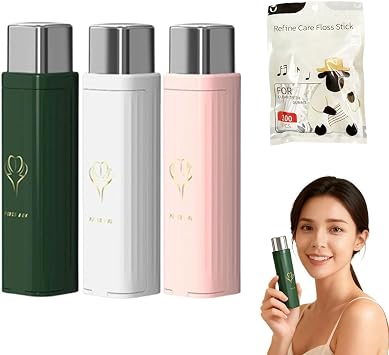 Portable Floss Dispenser with 100 Pcs Dental Floss, Dental Floss Dispenser Dental Floss Picks Case, Automatic Floss Dispenser Floss Organizer for Family Travel 3pcs
