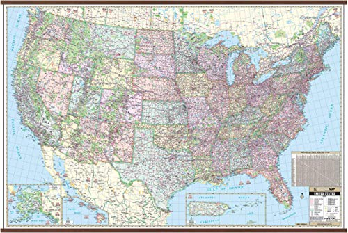 Carte murale à grande échelle des États-Unis imprimée sur papier haut de gamme mat