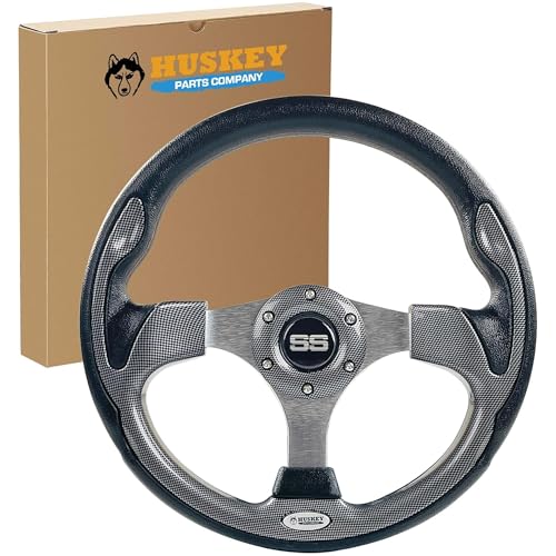 Huskey 12.5 Inch Racing Style Carbon Fiber Golf Cart Steering