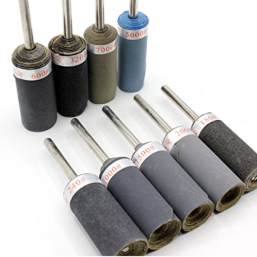 Preisvergleich Produktbild Schleifstifte Schleifband Schleifhülsen Schleifpapier Schleifspitze für Dremel, Proxxon, Mini Schleifer in Körnung fein grob 180 240 320 600 1000 1500 2000 3000 5000 7000 (Menge 2x, Körnung 1000)