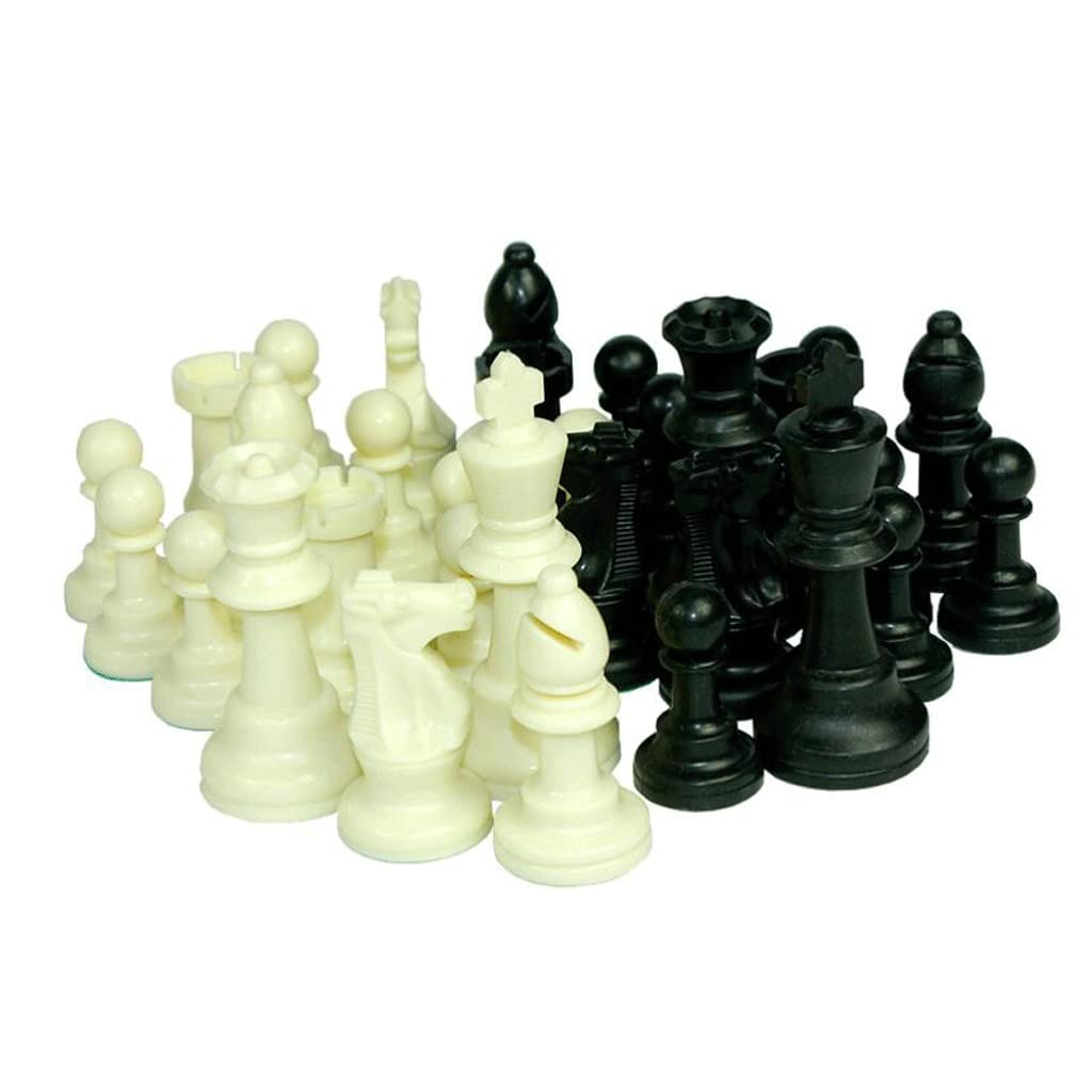 ZAW Scacchi Set di Scacchi Standard ha Scacchiera in Pelle e Pezzi di Scacchi in Resina e Sacchetto di stoccaggio, Il Pezzo del Pezzo di Scacchi è Alto 3,8 Pollici Chess
