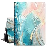 ipad 10.2 Case 7th / 8th / 9th Generation Cover 2019/2020/2021, Vimorco Soft Rubber Back Cover, Protective Leather Case, Adjustable Stand Auto Wake/Sleep Smart Case for Apple ipad, Blue&Pink Marble