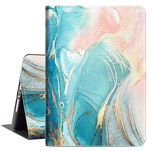 ipad 10.2 Case 7th / 8th / 9th Generation Cover 2019/2020/2021, Vimorco Soft Rubber Back Cover, Protective Leather Case, Adjustable Stand Auto Wake/Sleep Smart Case for Apple ipad, Blue&Pink Marble