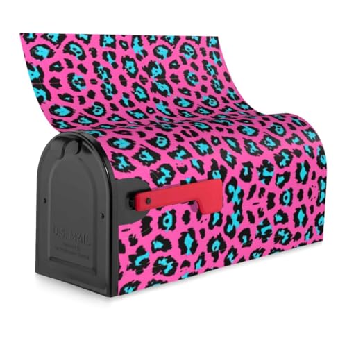Housse magnétique léopard turquoise boîte aux lettres imperméable durable