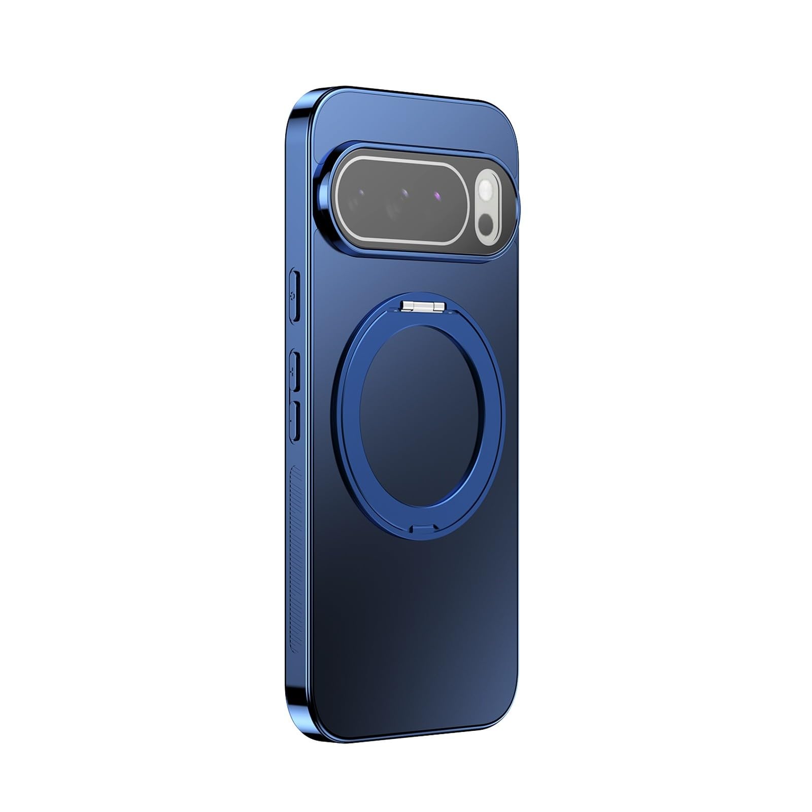 Generic Funda compatible con Google Pixel 11 Pro XL (color: azul marino) con soporte de metal esmerilado chapado en la parte trasera rígida