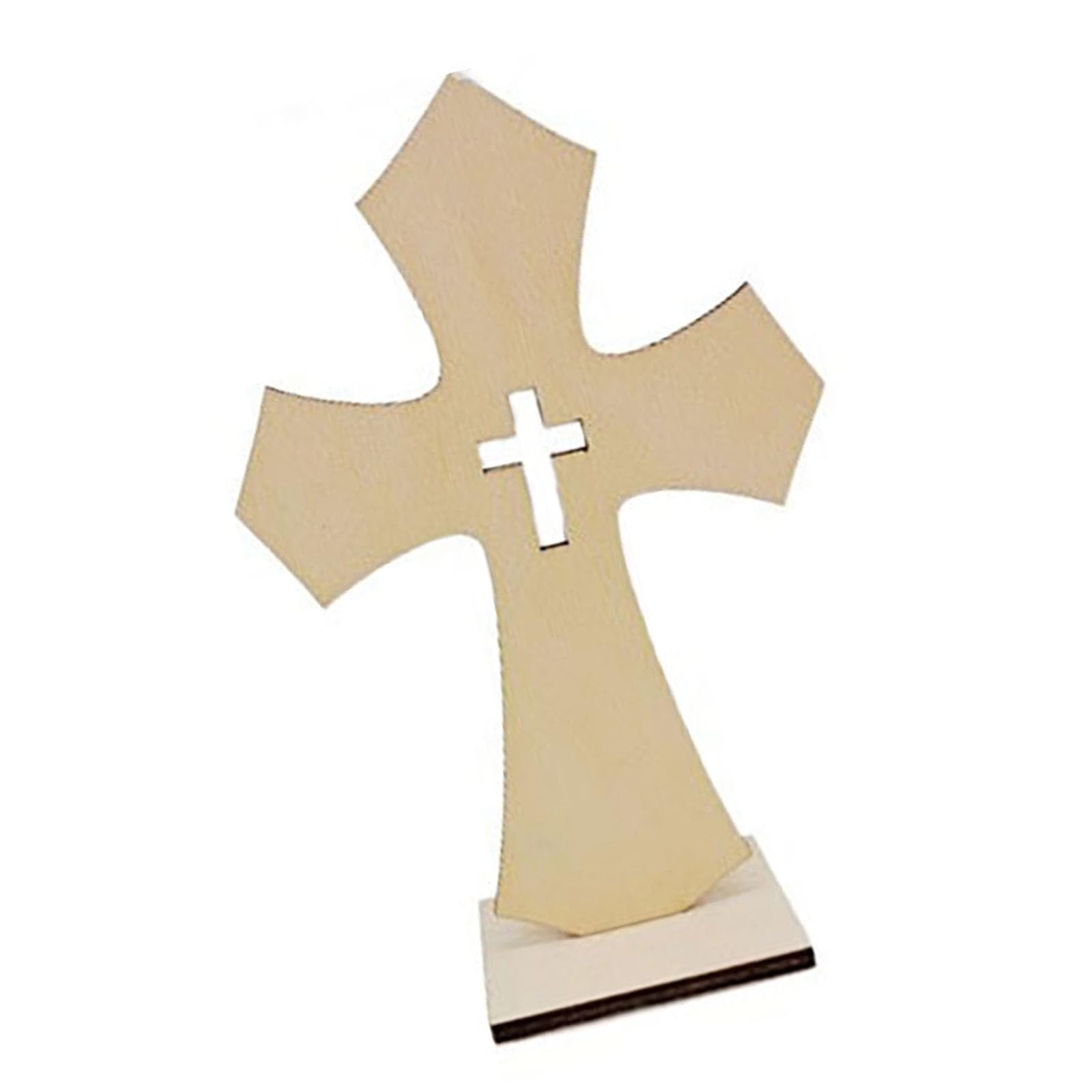Tsophreniq 10Pack Unfinished Wood Crosses with Stands for Projects and Faithful Decorations Ornament Craft Crosses