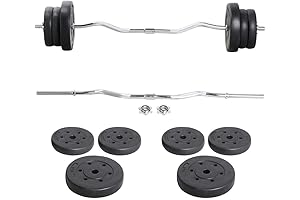 Yaheetech Weight Barbell Set - 55 Pound Olympic Curl Bar, 6 Olympic...