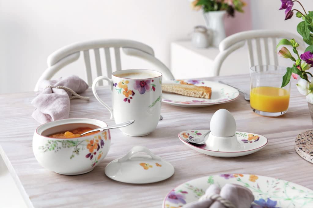 Villeroy & Boch Mariefleur Basic - Juego de 4 hueveras ovaladas, color blanco