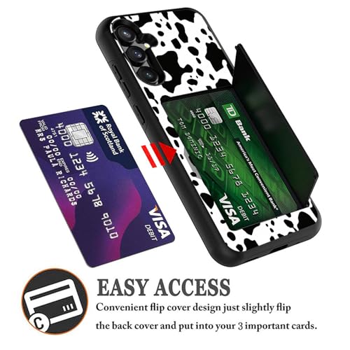Vobber for Galaxy S24 Plus Case,Wallet Case Hidden Card Slot Holder Shockproof TPU and PC Dual Layer Protective Case Cover for Samsung Galaxy S24 Plus 6.7" 2024,Cute Cow Pattern - image 5