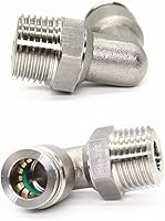 Vista 2 de Paquete de 2 codos neumáticos macho de acero inoxidable 304 de 1/2 pulgada de diámetro exterior x 1/2 pulgada NPT rosca para conectar accesorios