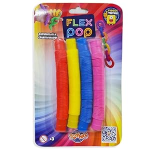 Kit com 4 tubos flex, 2-8DZ FVSE, Fidget Toys, Toyng