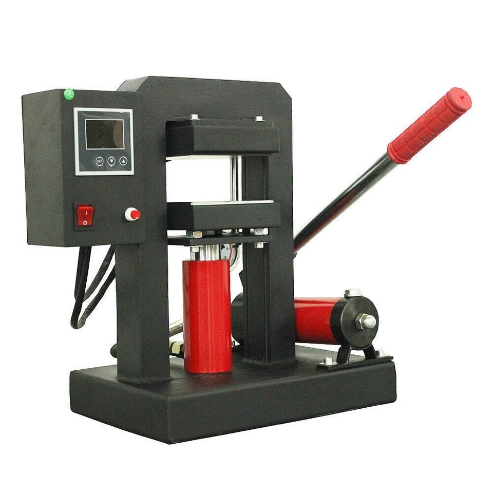 Prensa térmica hidráulica manual 900W con placas 12x12cm miniatura 1