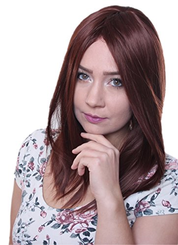 Prettyland C160 - lange Perücke Glatt Sleek-look Mittellange Haare Alltag - Schimmerndes Braun Cover