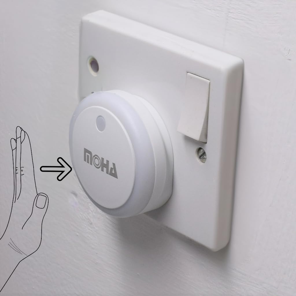 MohaLED Night Light 2 Pack Touch Nightlight Wall Plug for Kids Room Bathroom Bedroom Home Kitchen Hallway Stairway Energy Efficient Round Shape Baby Night Light Warm White