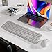 Wireless Keyboard Mouse Combo - 2.4Ghz Aesthetic Quiet Keyboard and Mouse Wireless - 110 Keys Full Size Ultra-Thin Keyboard for Laptop, Computer, PC, Notebook, Windows, Mac OS (Gray)