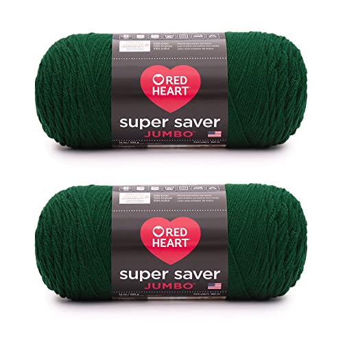 Red Heart Super Saver Jumbo Hunter Green Yarn - 2...