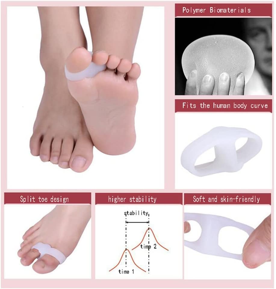 Overlapping Thumb Corrector,Double Hole Divider Cover Separator,Relief Pain Protective Toes Suitable Soft Spacers Stretchers Care Tool