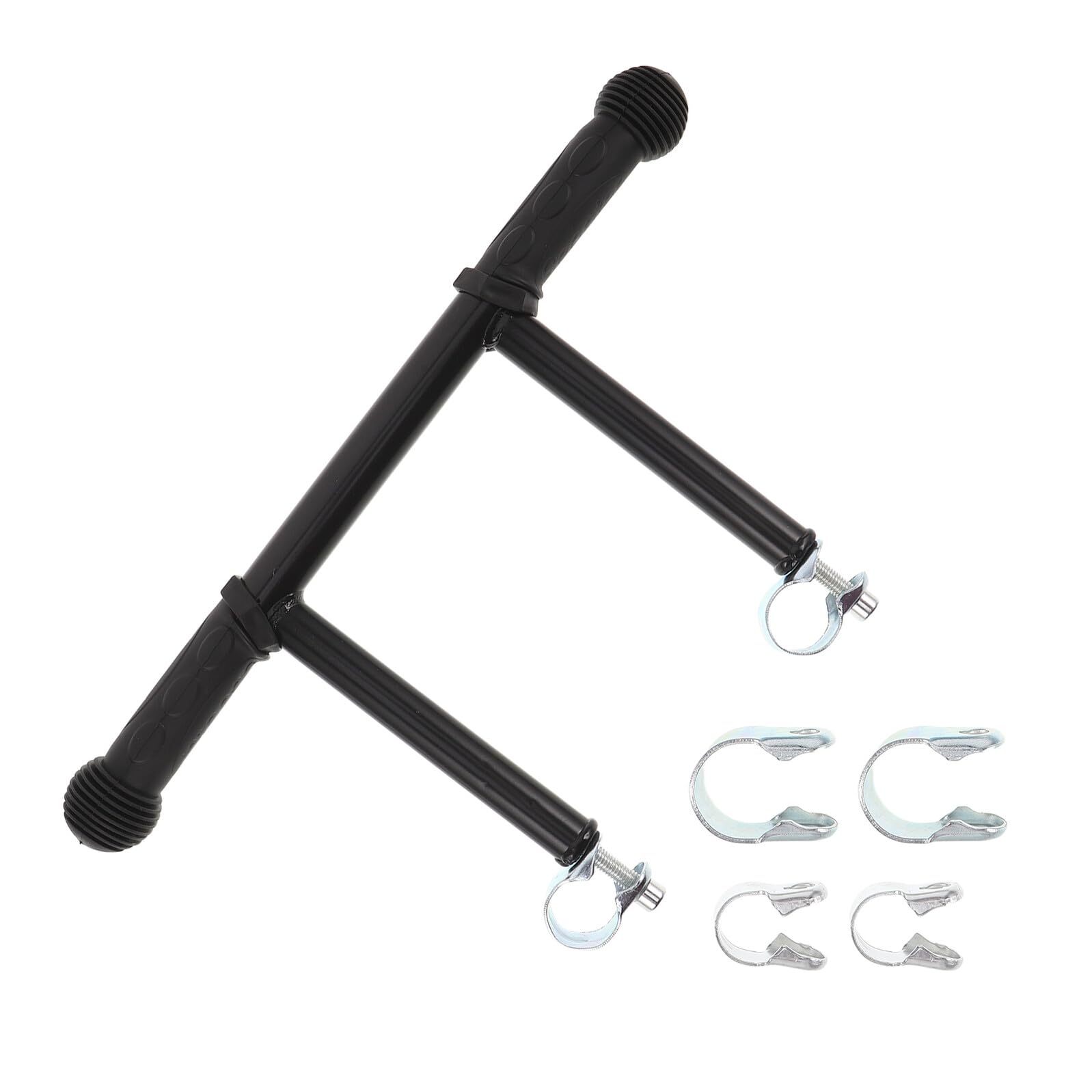 Abaodam Rallonge de Guidon pour Poussette Bébé en Acier Inoxydable et Plastique Robuste avec 3 Paires de Clips pour Diamètre 22-32 Mm pour Sorties en Famille