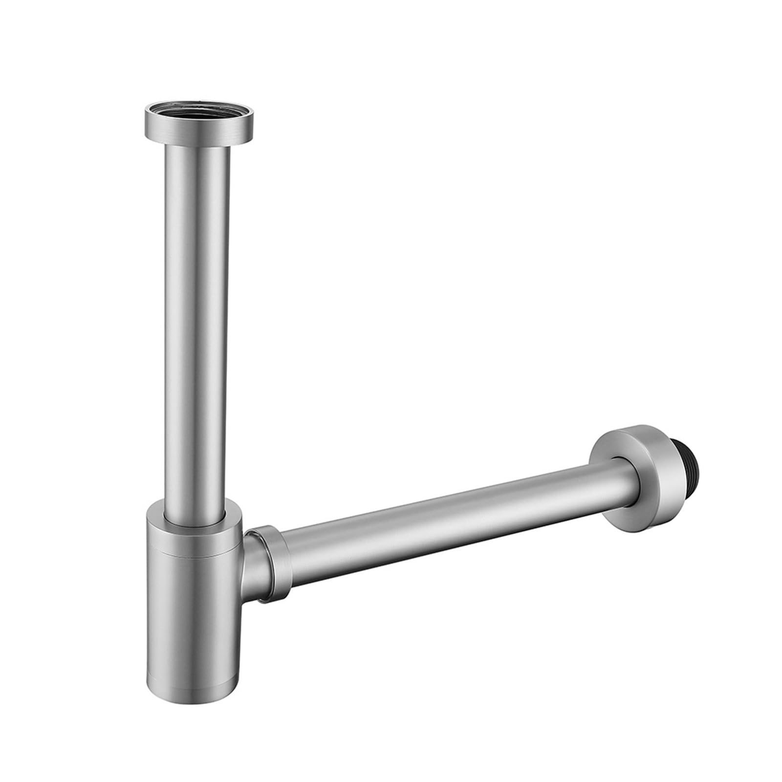P Type Trap Basin Drain Siphon Bathroom Sink Plumbing P-Trap Pop Up Filter Fixture Stopper Set Washbasin Hose Accessory for Home(Brushed Nicke)