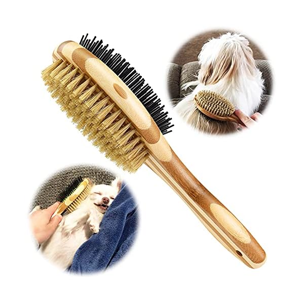 Hundebürste & Katzenbürste, Doppelbürste für Hunde und Katzen, Pin Hundebürste für Knoten & Unterfell - Kurzhaar & Langhaar