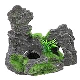 Mipcase Ornement Abri Modèle Play Rock Cachette Paysage Exquis Petit Poisson Aquarium De Betta Arbre sous-Marin Résine pour Faux Décor Décoration Crevette Pierre Simulé Artisanat