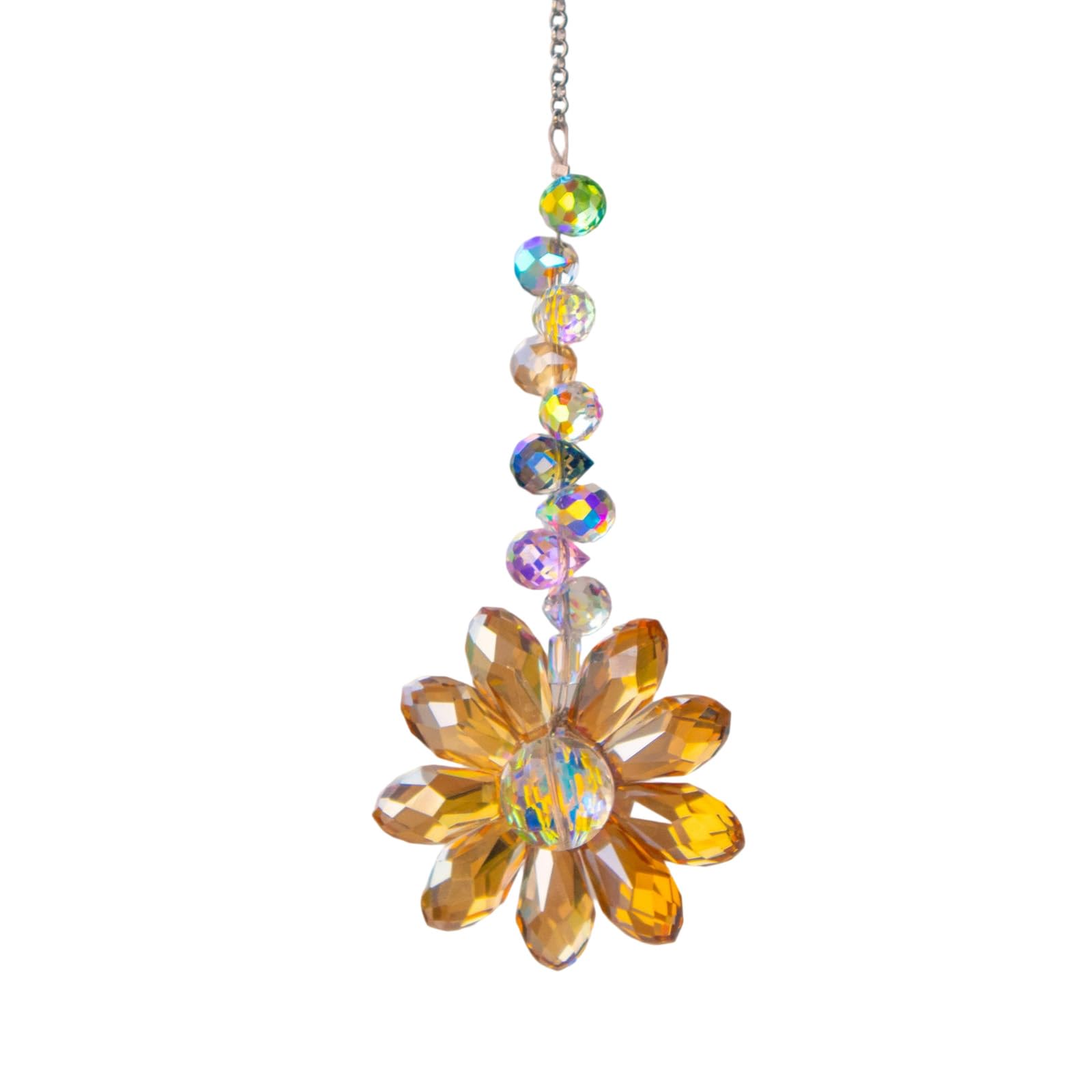 Crystal Rainbows Suncatchers, Hanging Crystals Sun Catchers for Window, Colorful with Sunflowers Pendants Crystal for Window Hanging