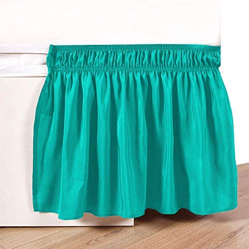 600 Thread Count Pure Cotton Wrap Around Bed Skirt - 1 Piece Cotton King Size Wrap Around Bed Skirt Elastic Dust Ruffles 21