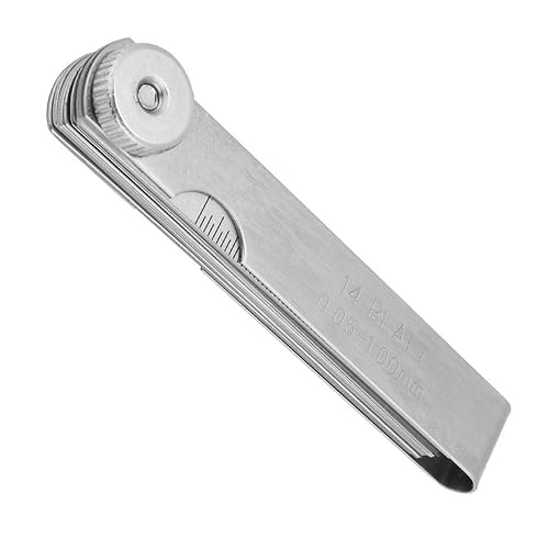 Miniatura 7 de Kadimendium Feeler Gauge - Juego de calibrador de acero inoxidable para inspección de huecos, herramienta de medición de rosca, herramienta de