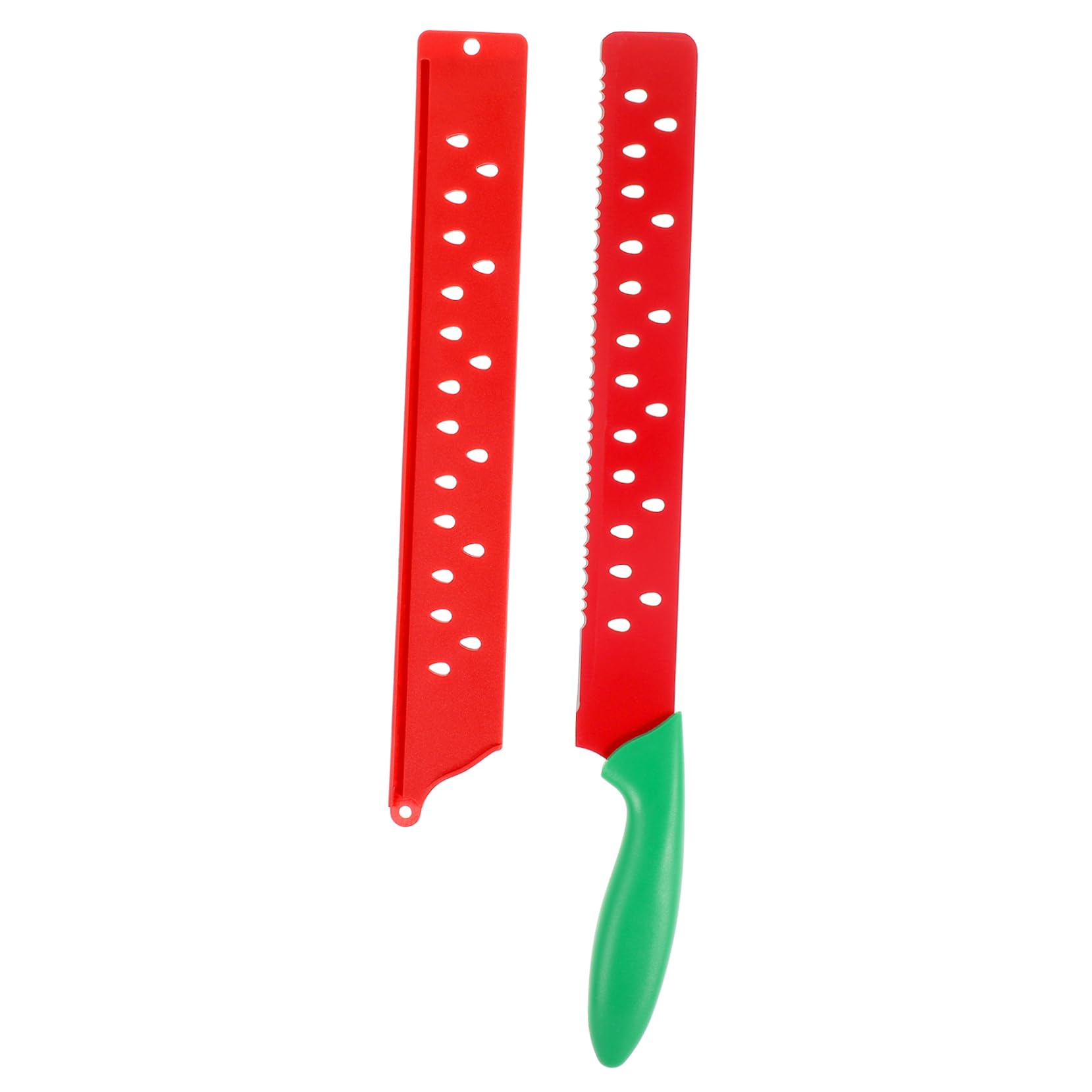 Cabilock Serrated Watermelon Cutter Knife with Non Slip Handle Upgraded Design for Easy Slicing for Melons and Bread Kitchen Gadget for Entertaining