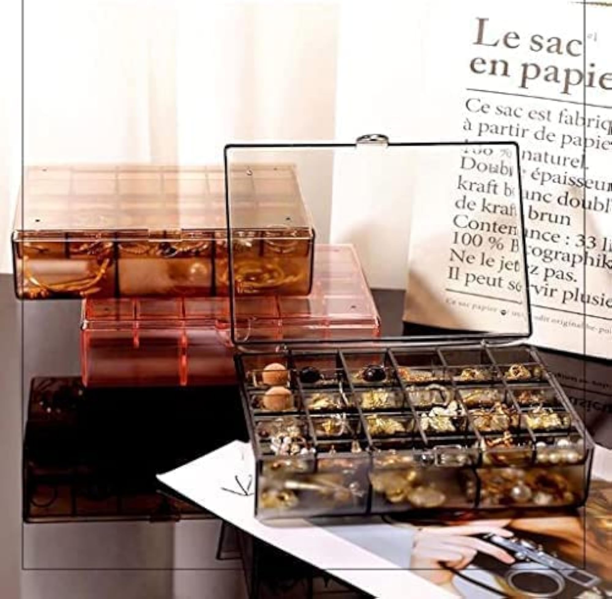 Acrylic Jewelry Storage Box Dustproof Earring Box