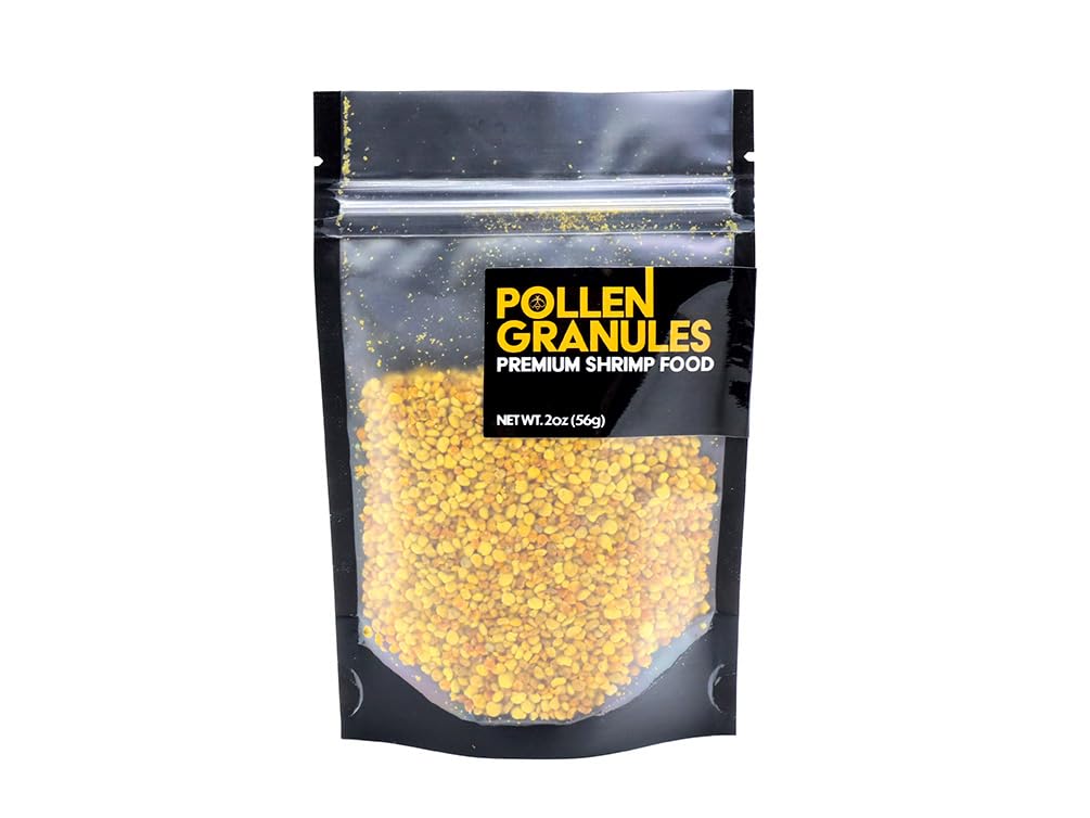 Bee Pollen Shrimp Food – 2oz Granules for Amano, Cherry, Neocaridina, and Other Freshwater Shrimp