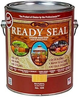 Ready Seal Stain & Sealer for Wood, Outdoor Deck, Fence - All-in-One Exterior Wood Stain and Waterproofing Sealant – Easy to Apply, No Back Brushing Needed, UV Protection - 1 Gallon, Natural Light Oak