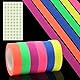 6 Rollen Neon Klebeband, Fluoreszierendes UV-Aktiv Tape, Leuchtklebeband für Schwarzlicht Party, Partydeko, Halloween, Bühnenmarkierung, Handwerk - Wasserfest & Schreibbar (5m x15mm)