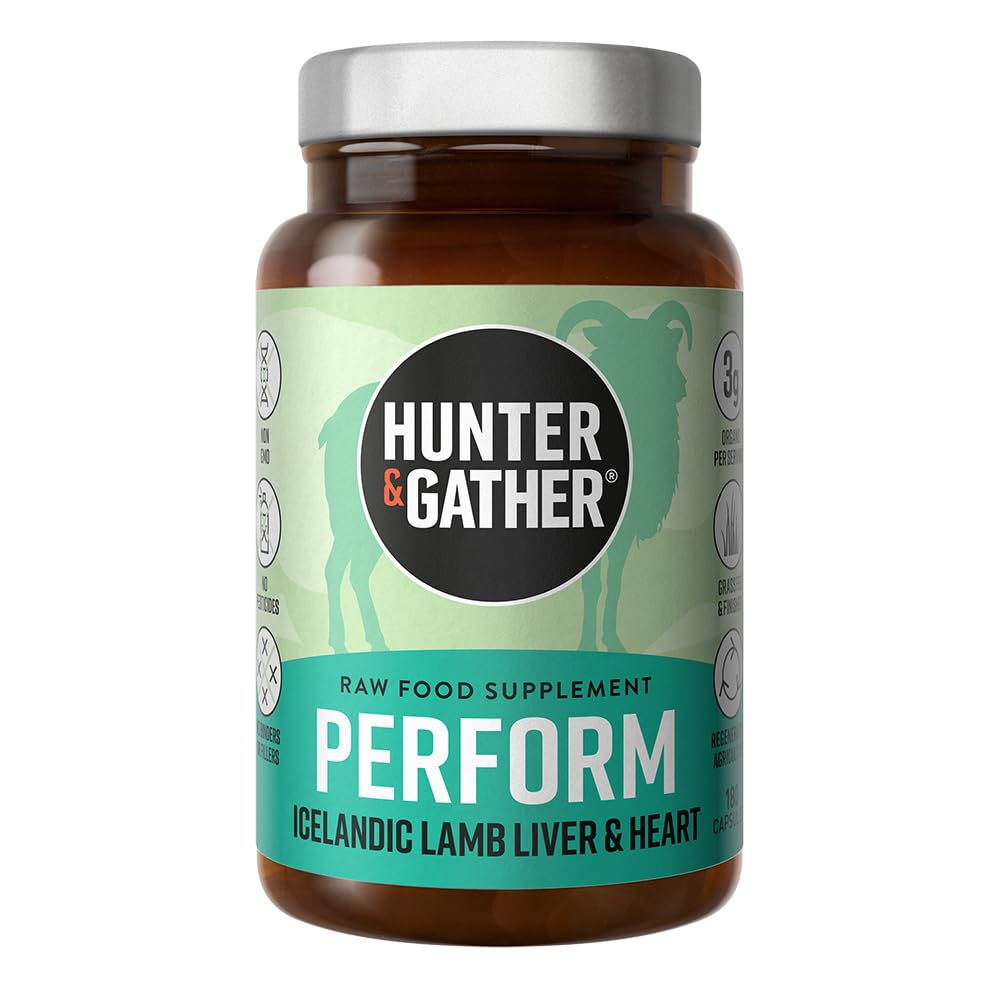 Hunter & Gather Nose to Tail - 180 Perform Capsules | Wild, Grass Fed Icelandic Lamb Ancestral Inspired Supplements| Raw Freeze-Dried Lamb | No GMO Feeds, Antibiotics Or HormonesHunter & Gather Nose to Tail - 180 Perform Capsul…