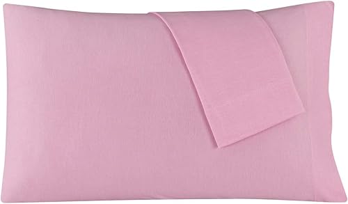 Miniatura 2 de Juego de sábanas de punto de jersey suave, transpirable, rico en algodón (rosa, individual XL)